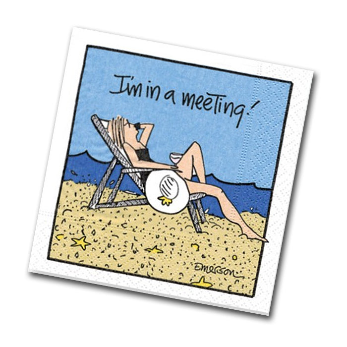 I'm in a Meeting Funny Cocktail Napkins