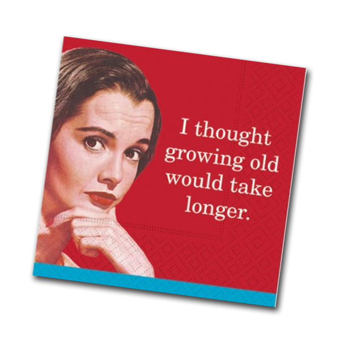 Growing Old Funny Cocktail Napkins