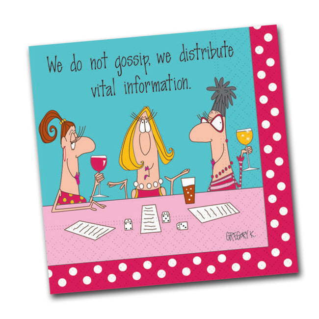 Vital Information Funny Cocktail Napkins