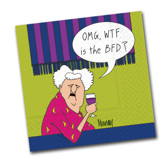 OMG WTF - Funny Cocktail Napkins