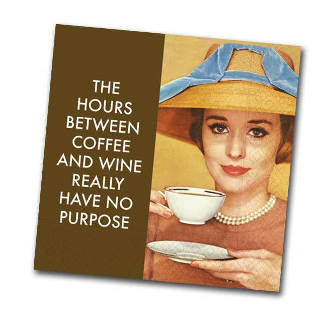 Coffee and Wine Funny Cocktail Napkins