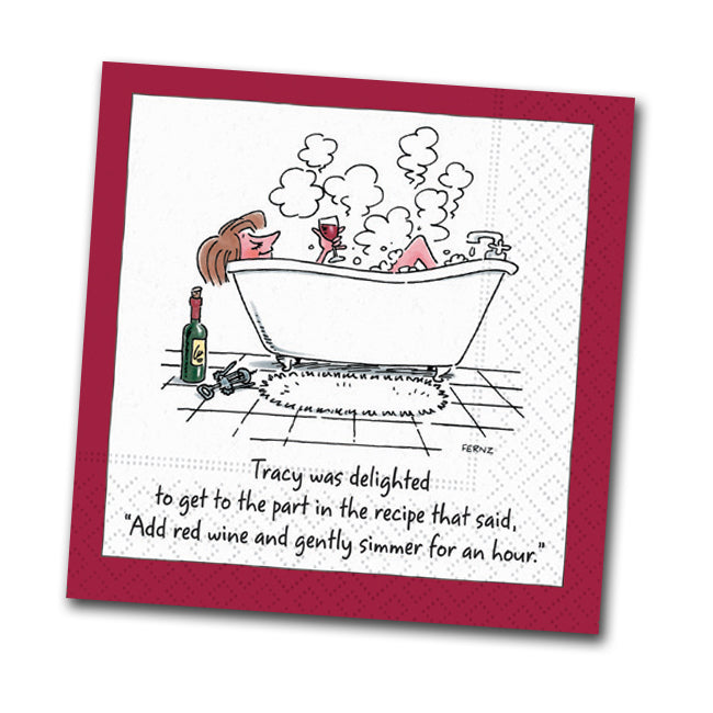 Add Wine and Simmer Funny Cocktail Napkins