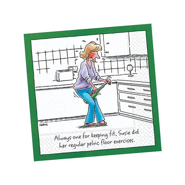 Keeping Fit Funny Cocktail Napkins