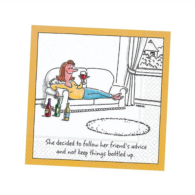 Keep Things Bottled Up Funny Cocktail Napkins