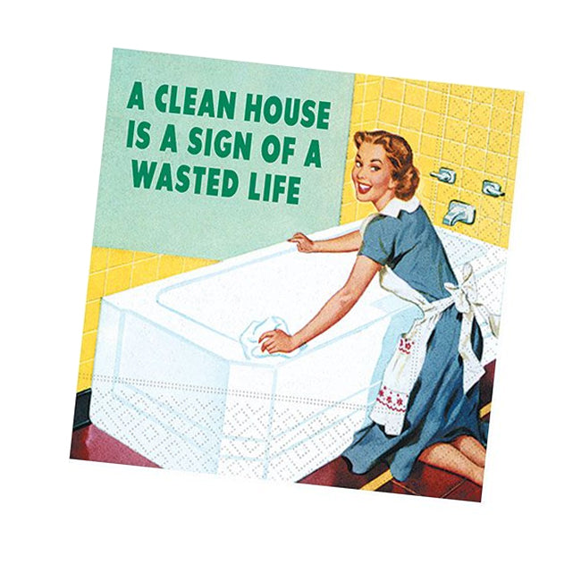 A Clean House Funny Cocktail Napkins