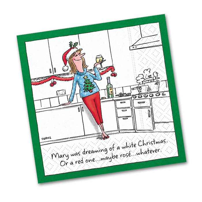 Dreaming of White and Red Funny Cocktail Napkin