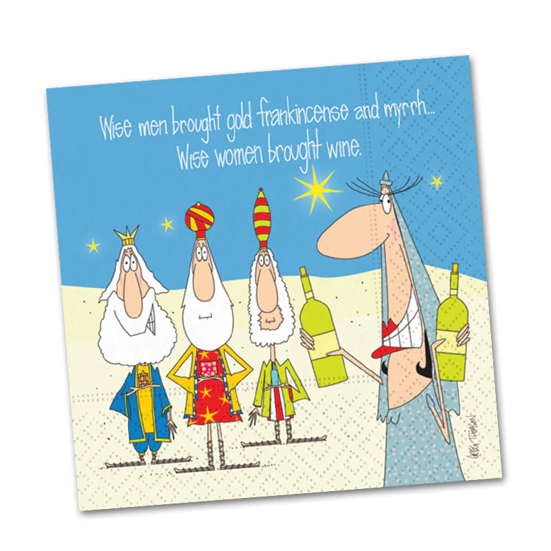 Wise Women Brought Wine Funny Cocktail Napkins