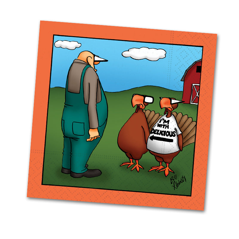 I'm With Delicious Funny Cocktail Napkins