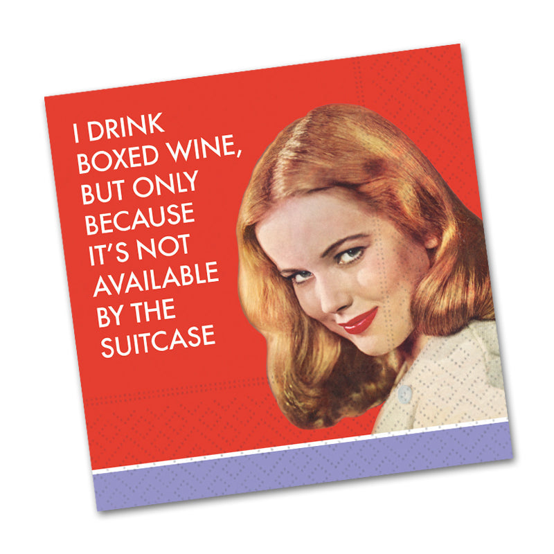 I Drink Boxed Wine Funny Cocktail Napkins