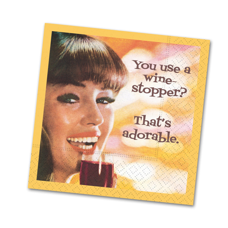 Wine Stopper, Funny Cocktail Napkins