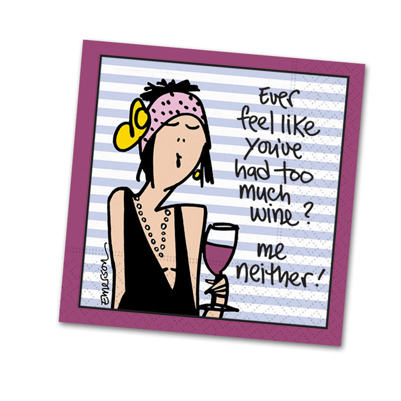 Too Much Wine, Funny Cocktail Napkins