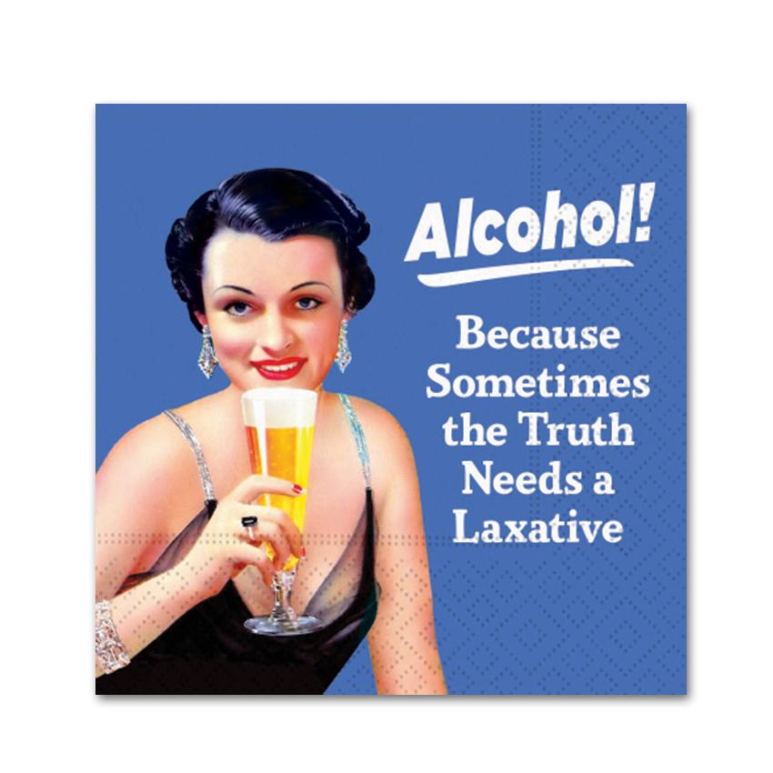 Truth Needs A Laxative, Funny Cocktail Napkins