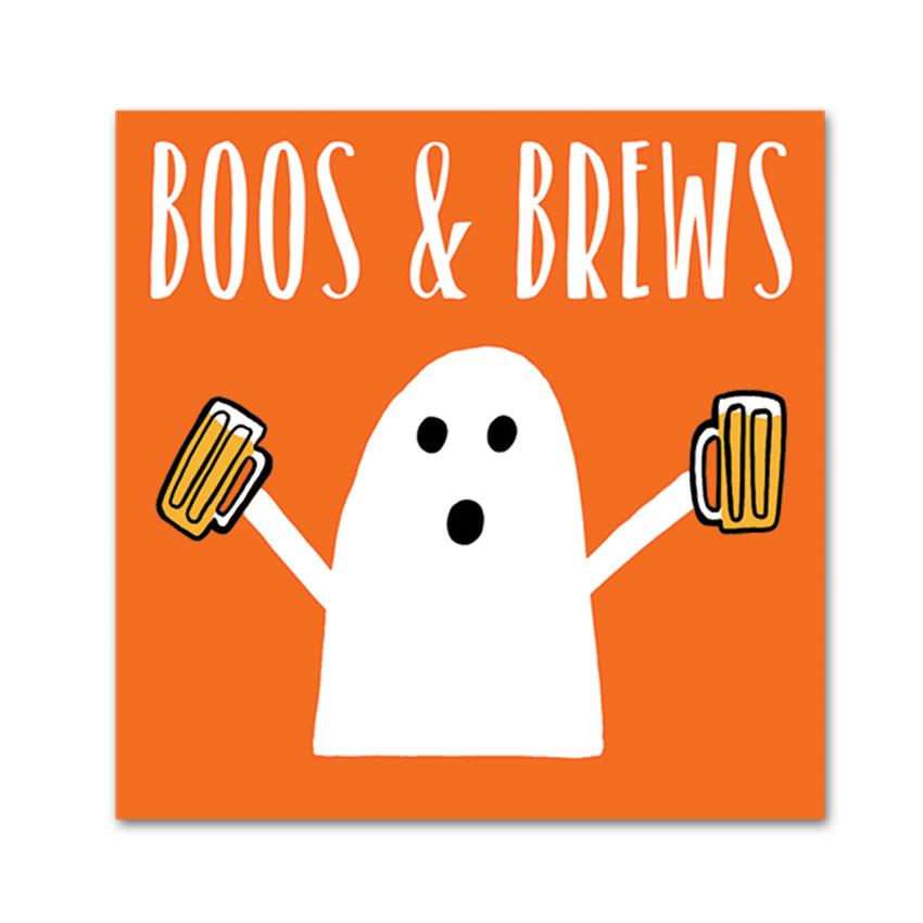 Ghost Brew, Funny Halloween Cocktail Napkins
