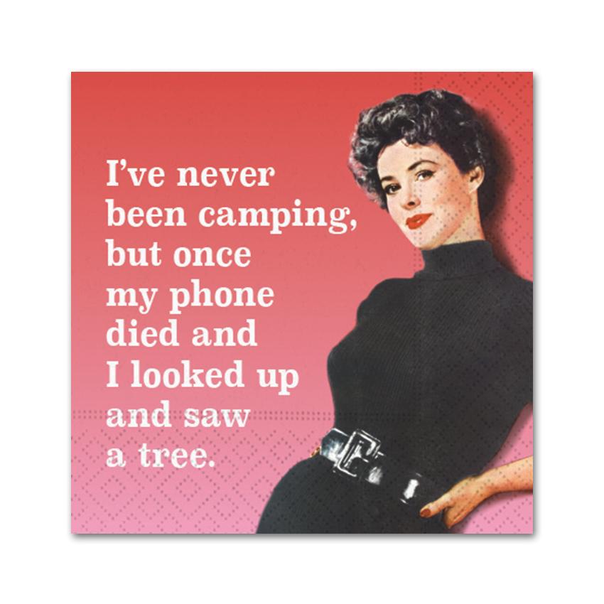 Never Been Camping, Funny Cocktail Napkins