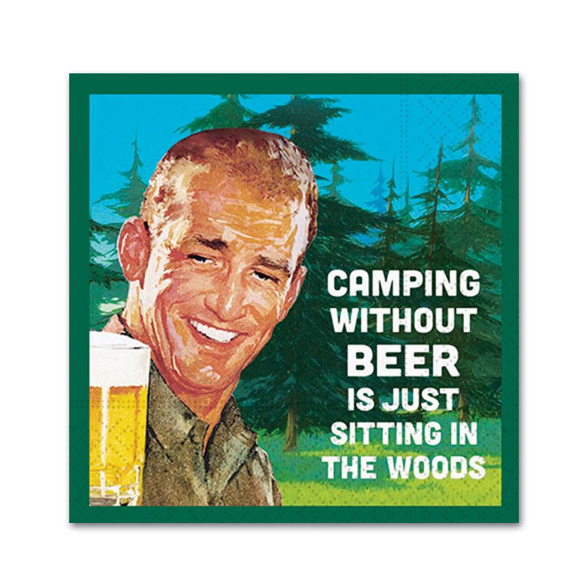 Camping Without Beer, Funny Cocktail Napkins
