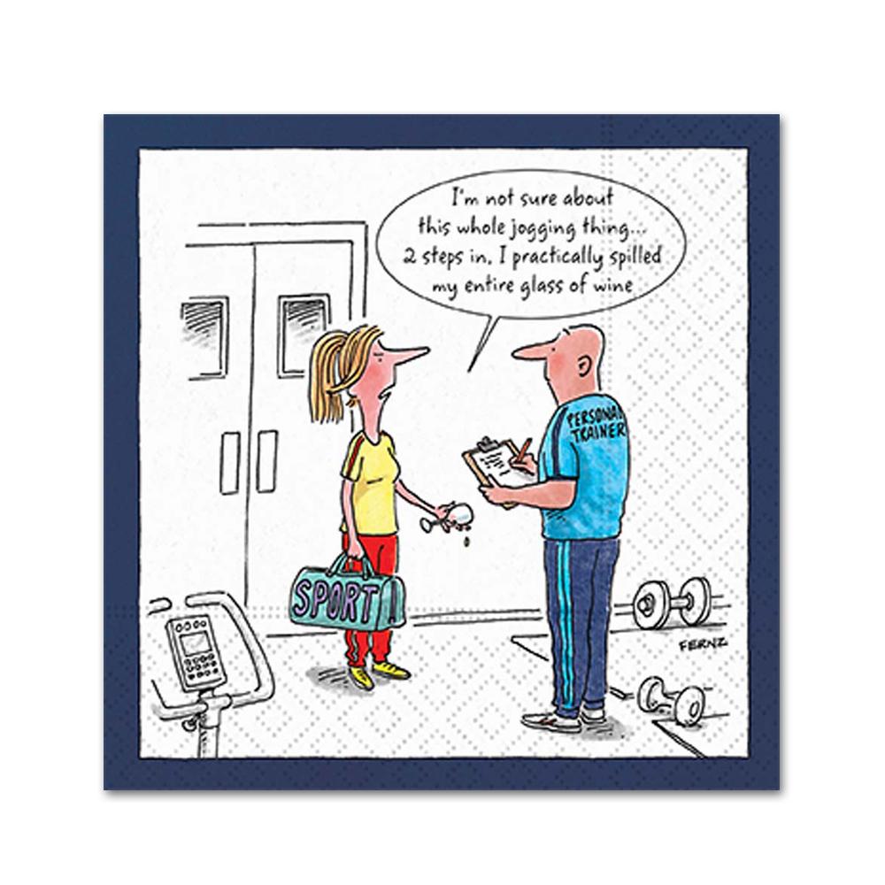 Not Sure About The Jogging Funny Cocktail Napkins