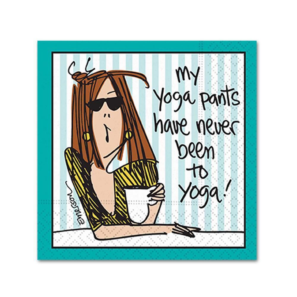 Never Been To Yoga Funny Cocktail Napkins - Napkins2go