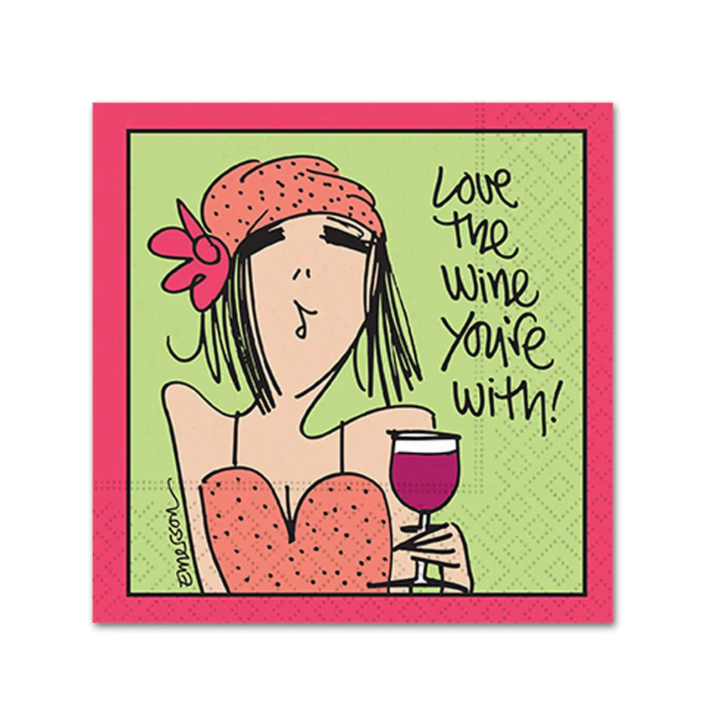 Love The Wine You're With Funny Cocktail Napkins