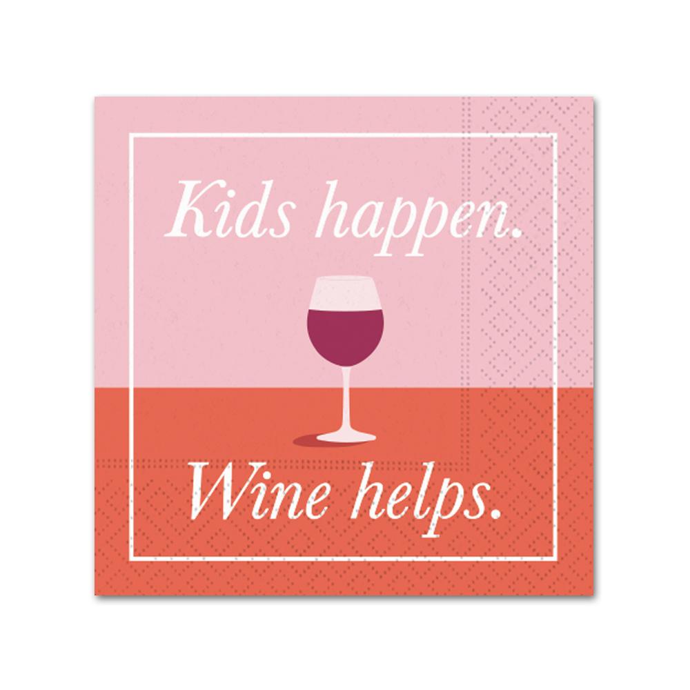 Kids Happen Wine Helps Funny Cocktail Napkins