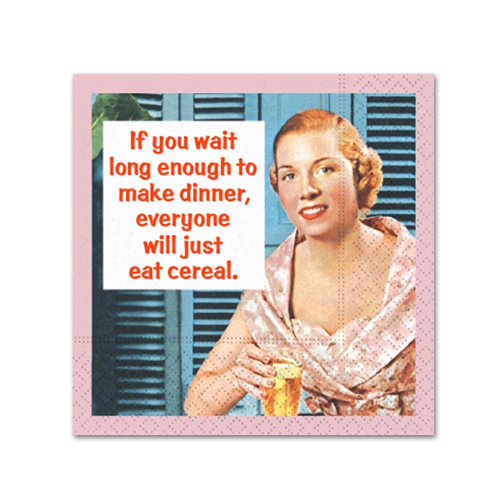 Everyone Will Just Eat Cereal Funny Cocktail Napkins