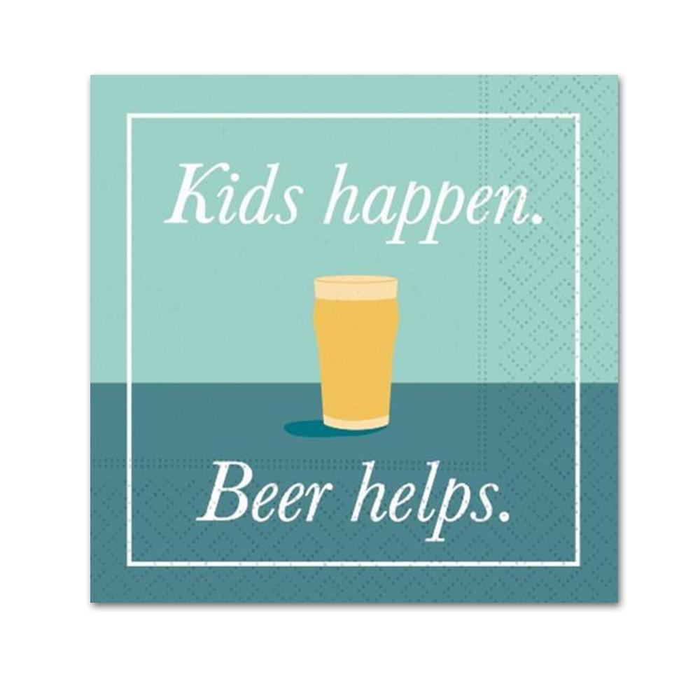 Kids Happen Beer Helps Funny Cocktail Napkins
