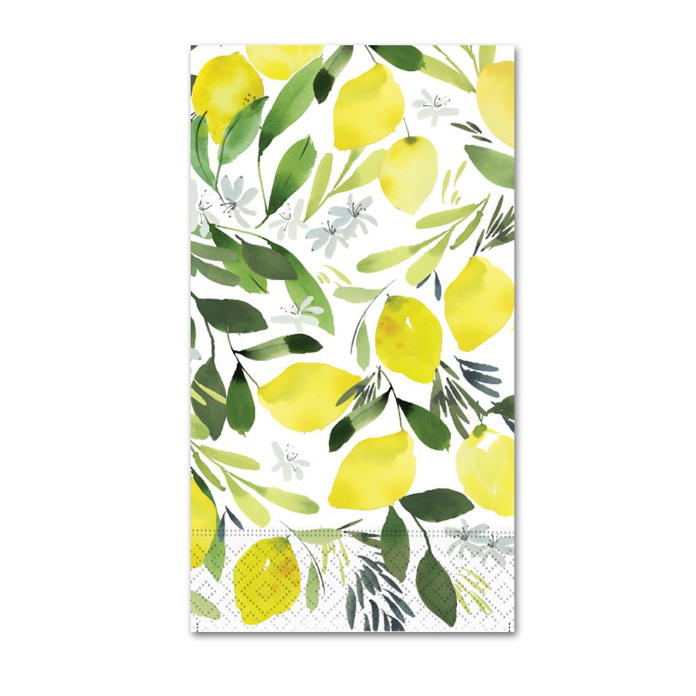 Lemon Blossom Paper Guest Towels - Buffet Napkins