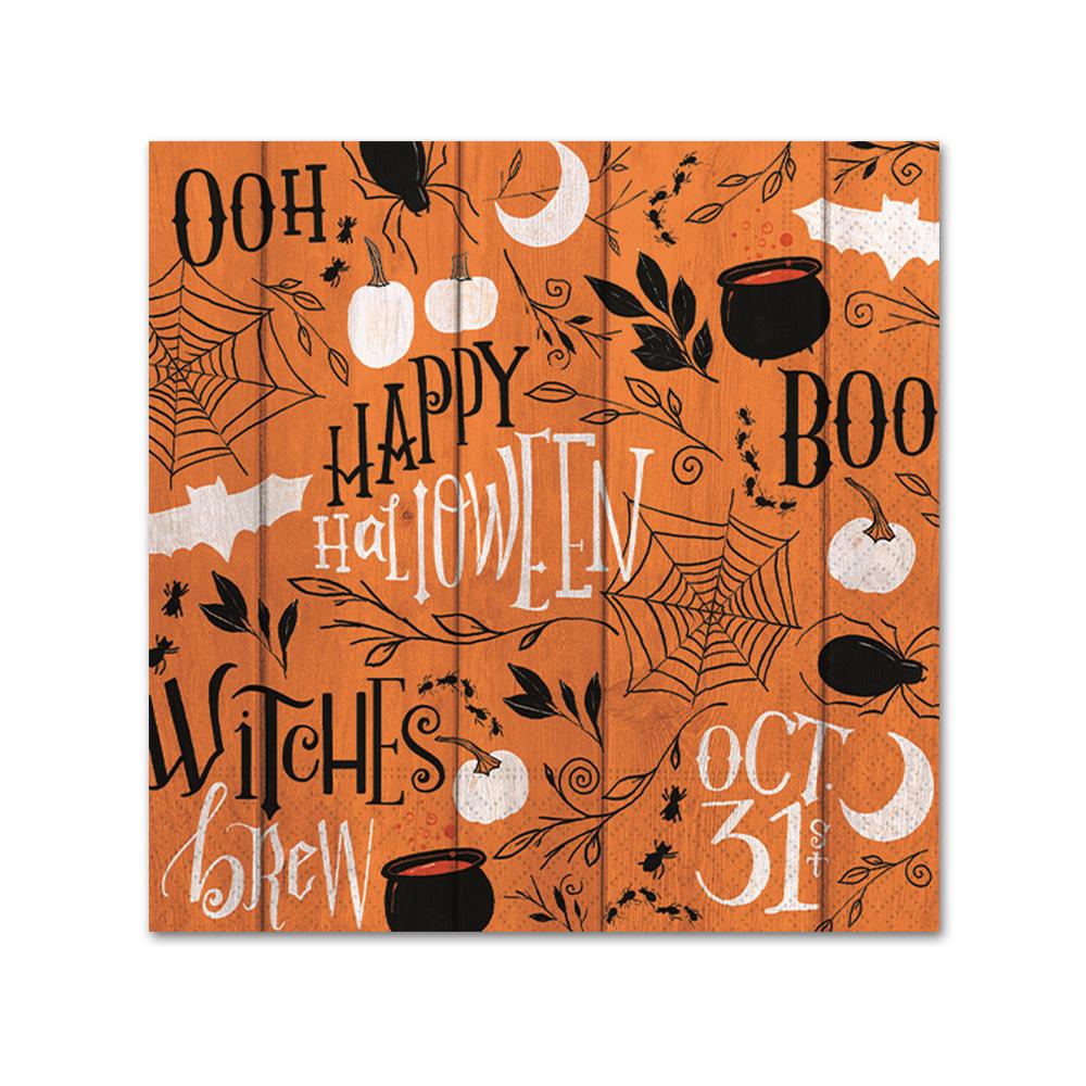 Happy Halloween Collage Paper Beverage Napkins