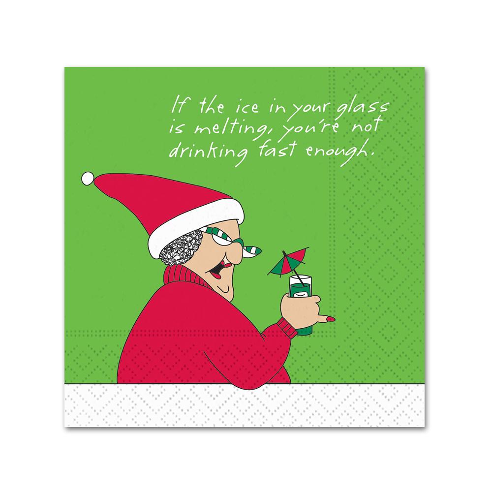 Not Drinking Fast Enough Funny Holiday Cocktail Napkins