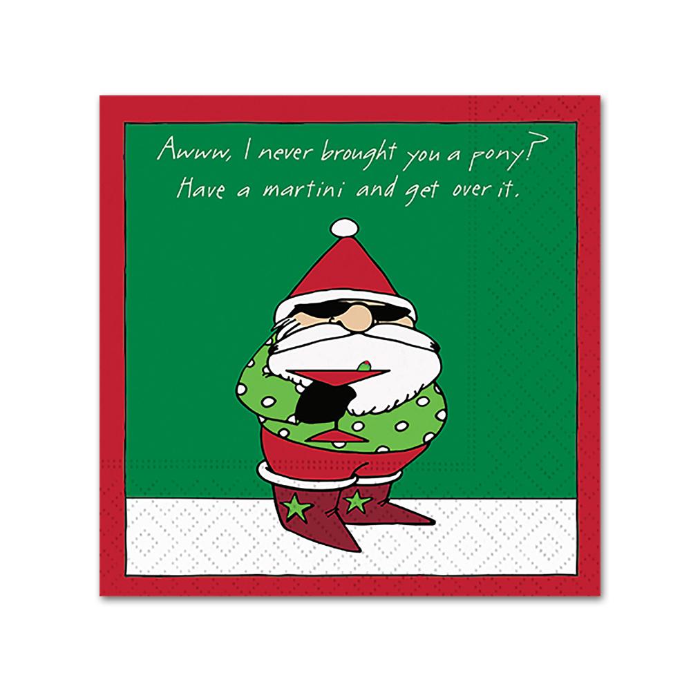 Have a Martini and Get Over It Funny Santa Cocktail Napkins