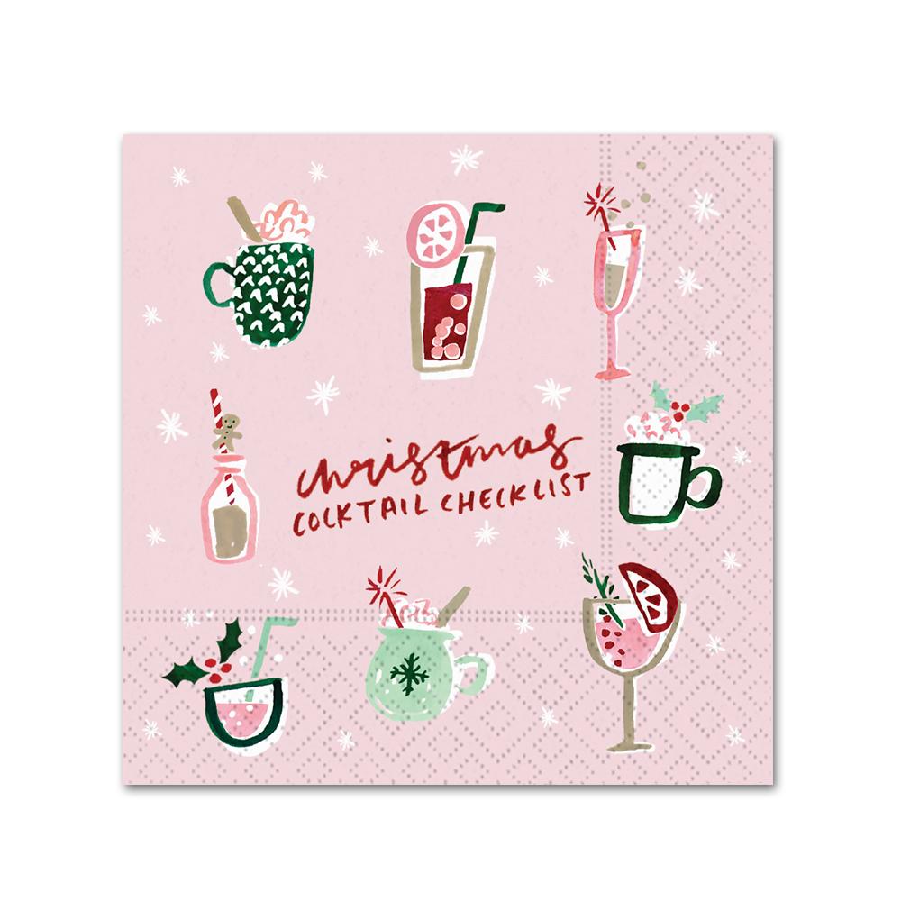 Christmas Cocktail Checklist Cocktail Napkins