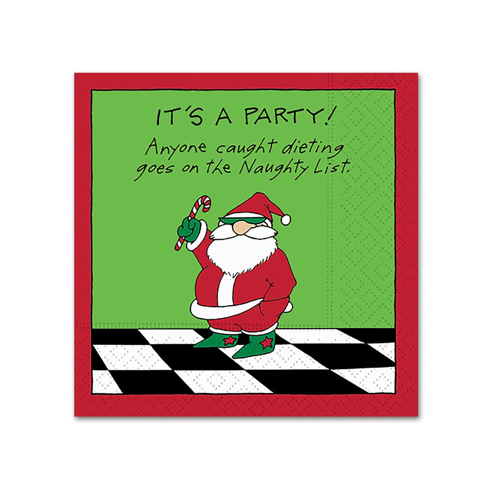 Caught Dieting Funny Christmas Cocktail Napkins