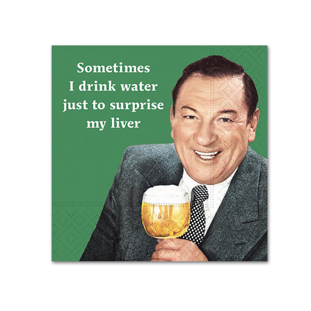 Sometimes I Drink Water Funny Cocktail Napkins
