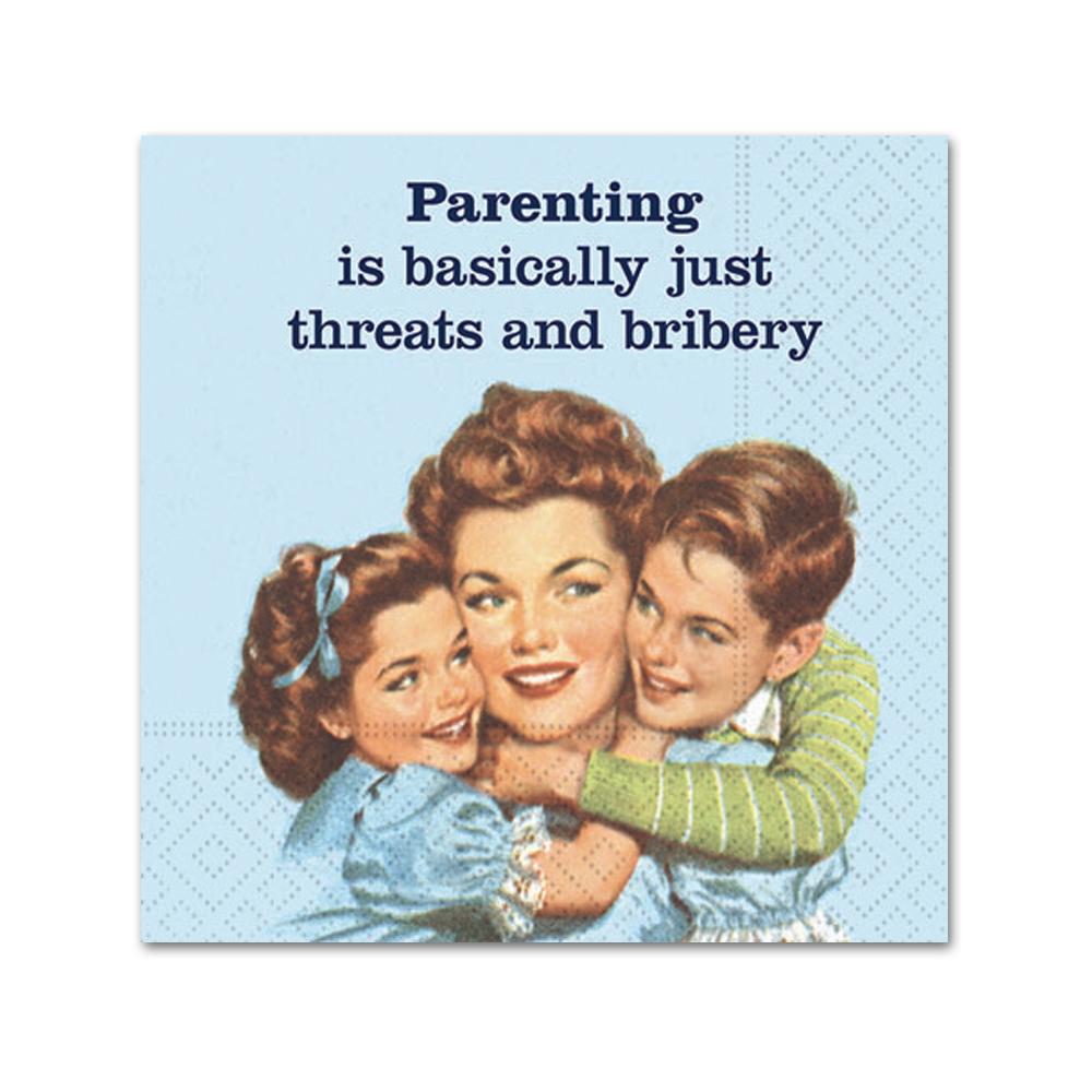 Threats and Bribery Funny Cocktail Napkins