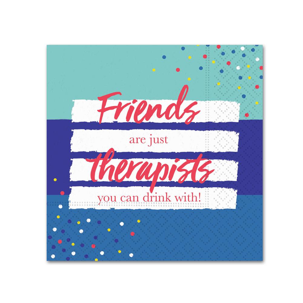 Friends are Therapists Funny Cocktail Napkins