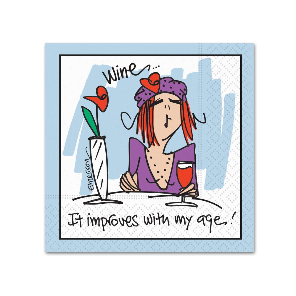 Improves With My Age Funny Cocktail Napkins