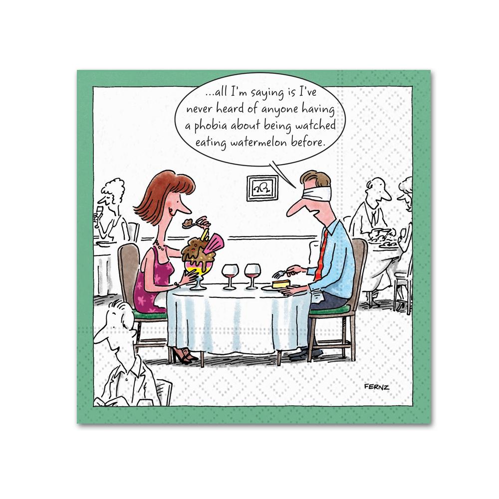 Secretly Eating Dessert Funny Cocktail Napkins