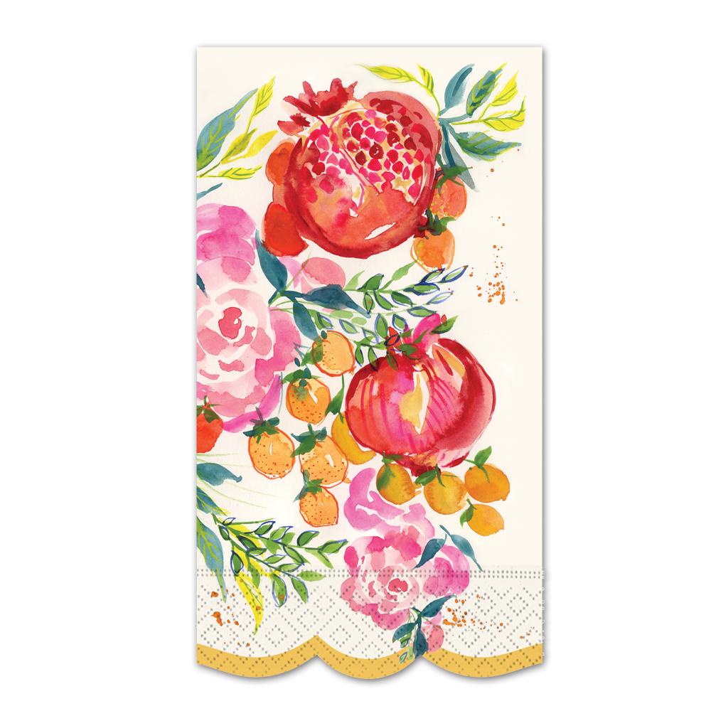 Pomegranate Bloom Paper Guest Towels - Buffet Napkins