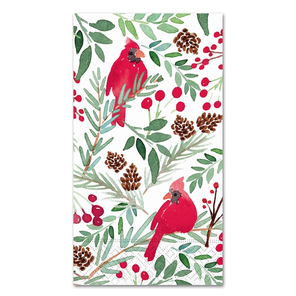 Cardinals & Berries Paper Guest Towels - Buffet Napkins