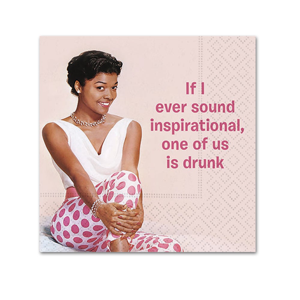 One Of Us Is Drunk Funny Cocktail Napkins