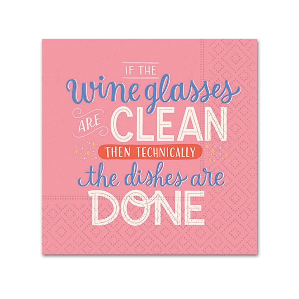 The Dishes Are Done Funny Cocktail Napkins