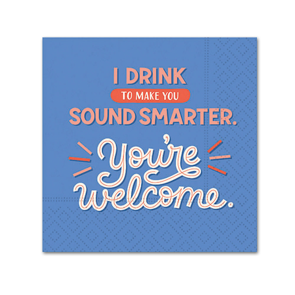 You Sound Smarter Funny Cocktail Napkins