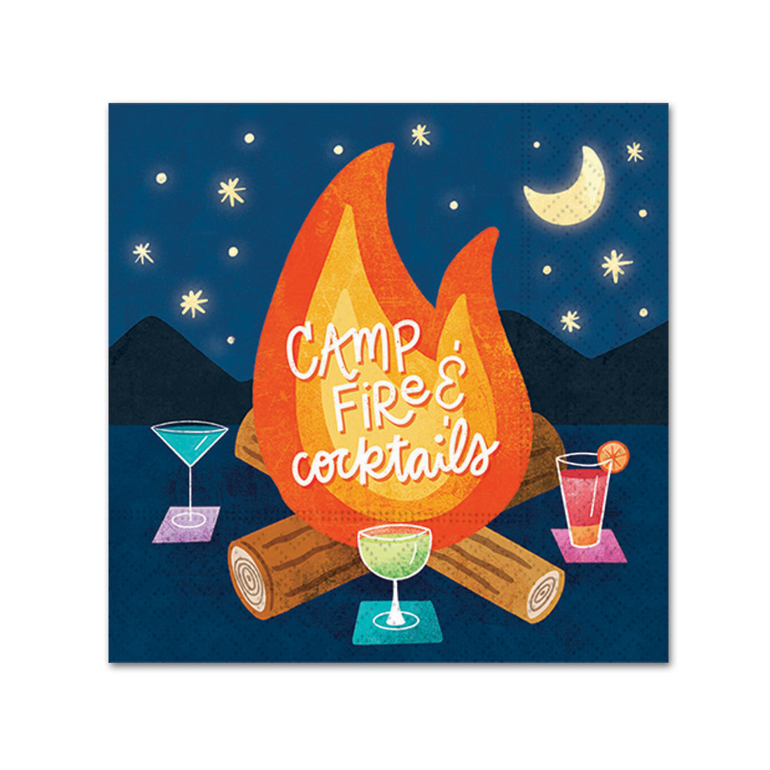 Camp Fire & Wine Cocktail Napkins