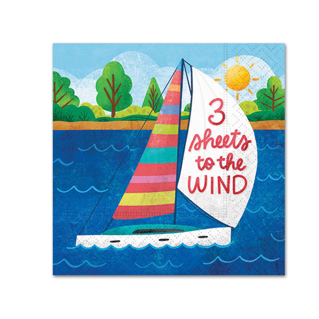 3 Sheets To The Wind Funny Cocktail Napkins