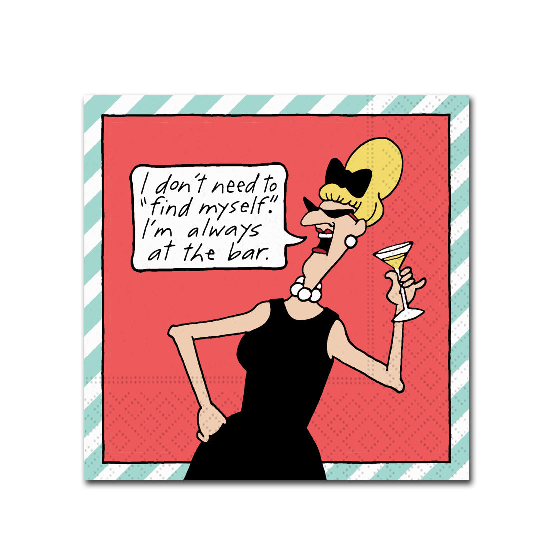 Always At The Bar Funny Cocktail Napkins