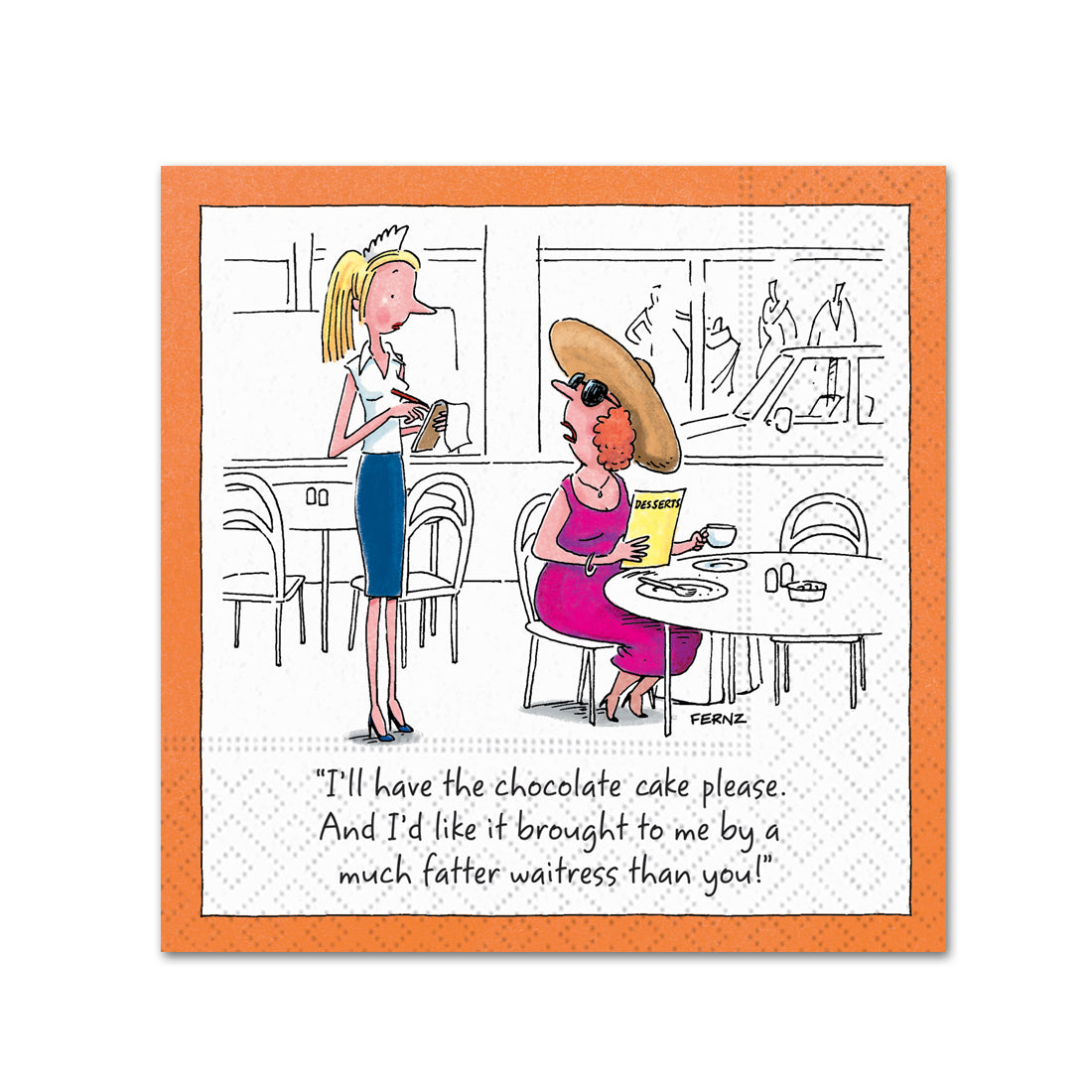 Chocolate Cake Funny Cocktail Napkins