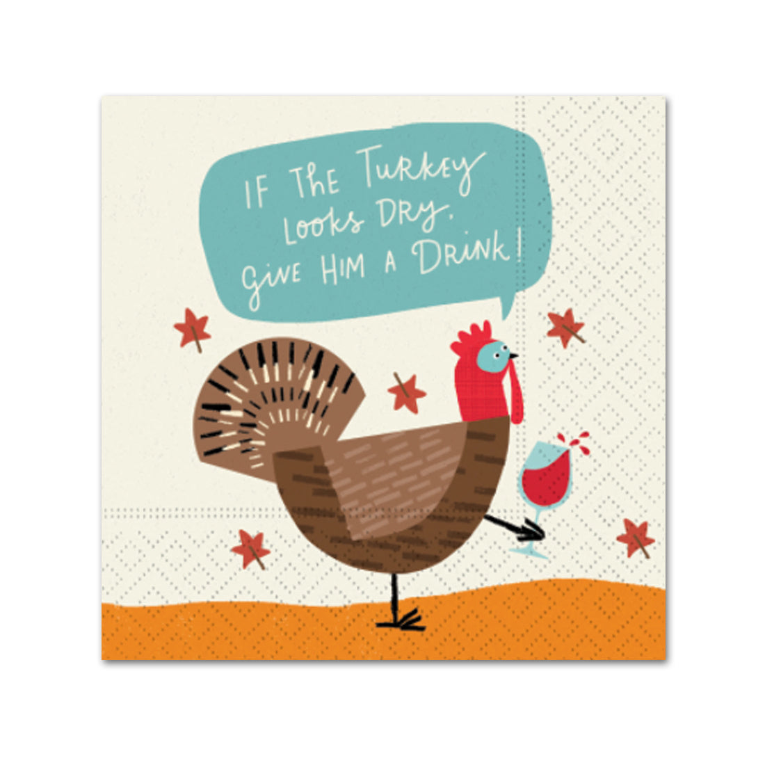 Give The Turkey A Drink Funny Cocktail Napkins