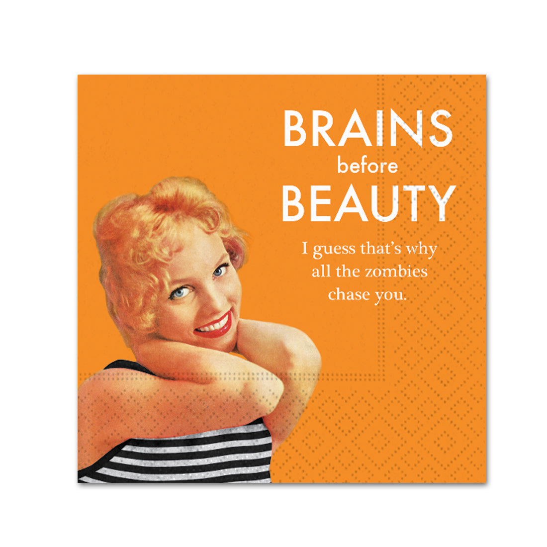 Brains Before Beauty Halloween Cocktail Napkins