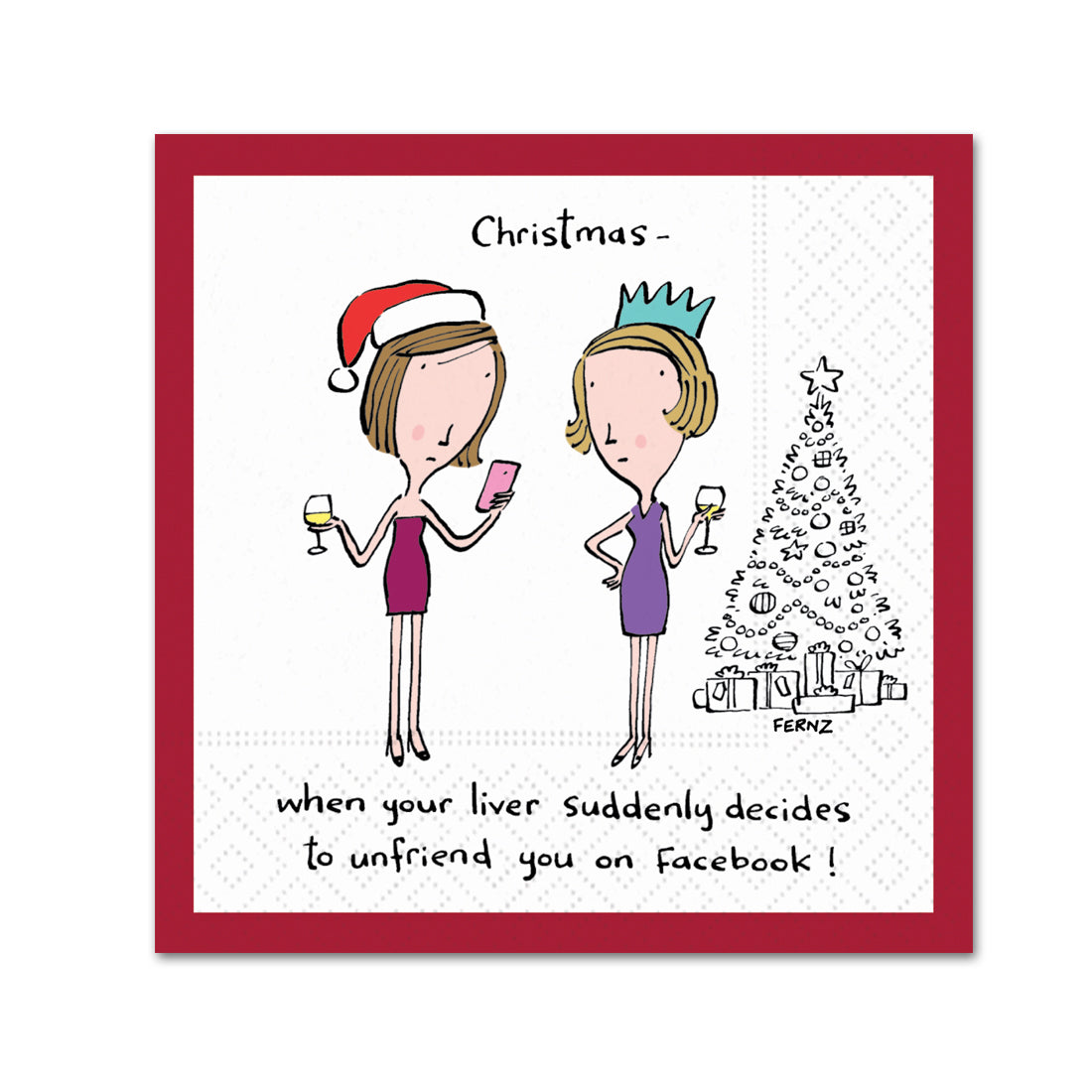 My Liver Unfriended Me Funny Christmas Cocktail Napkins