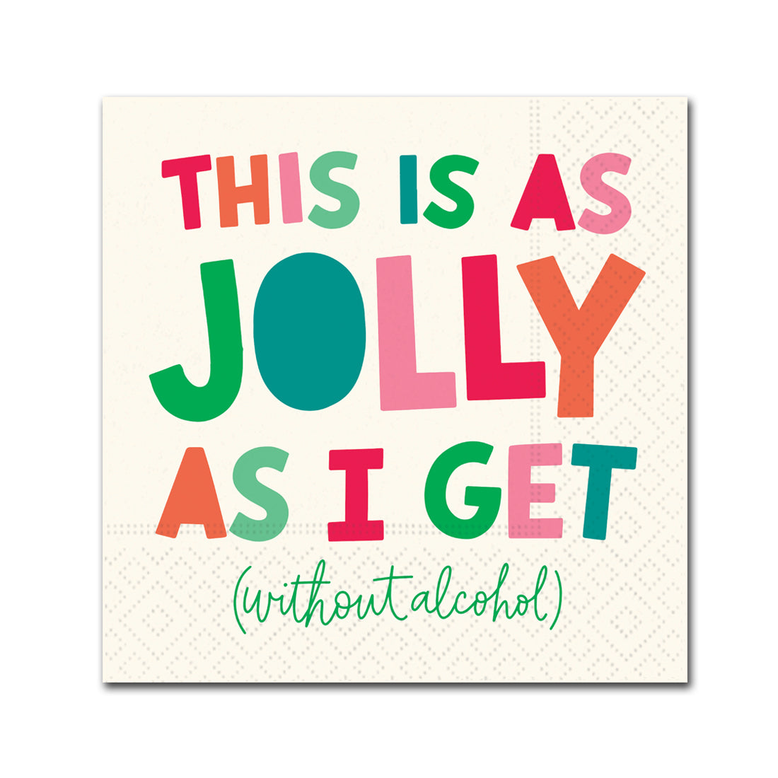 Jolly As I Get Funny Christmas Cocktail Napkins