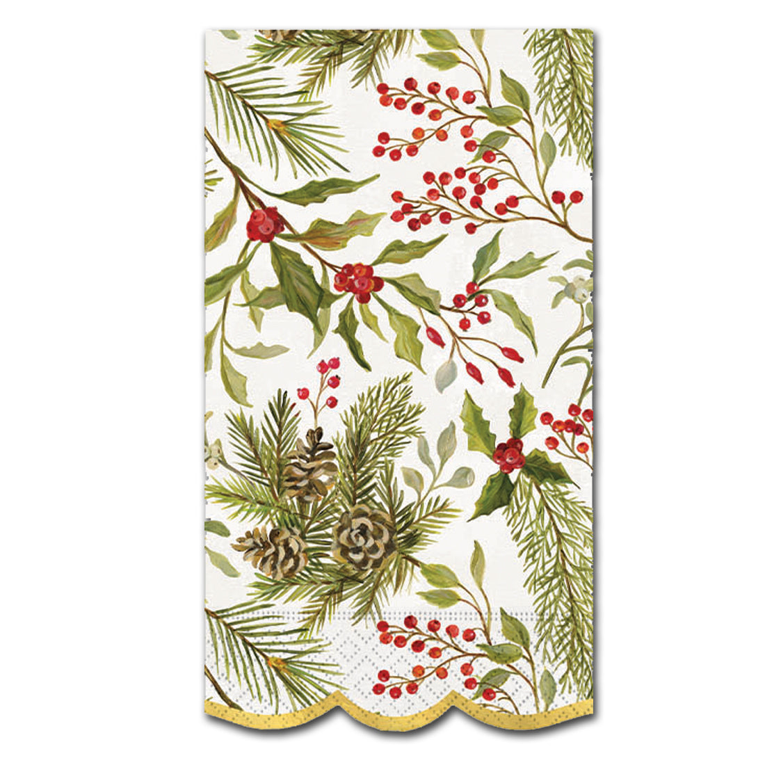 Merry Greenery Paper Guest Towels - Buffet Napkins